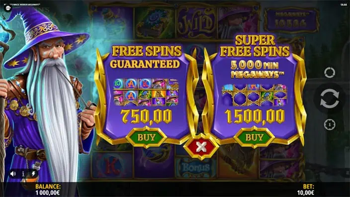 Merlins Magic Mirror Megaways slot bonus buy