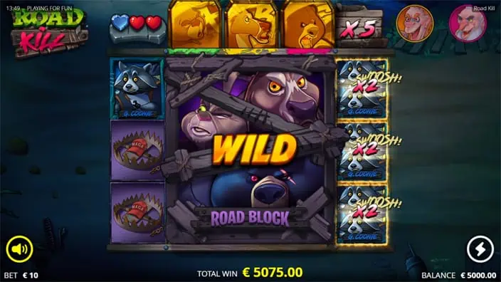 Roadkill slot feature roadblock