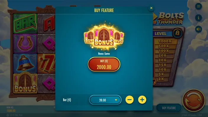 12 Bolts of Thunder slot bonus buy