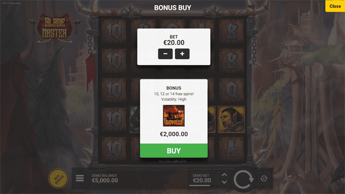 Blade Master slot bonus buy