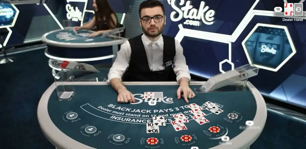 Man dealer live Blackjack
