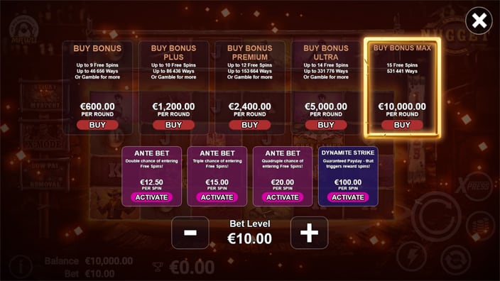 Nugget slot bonus buy