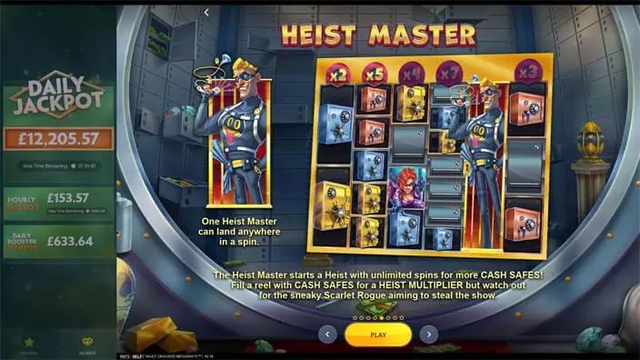 Vault Cracker Megaways slot feature heist master