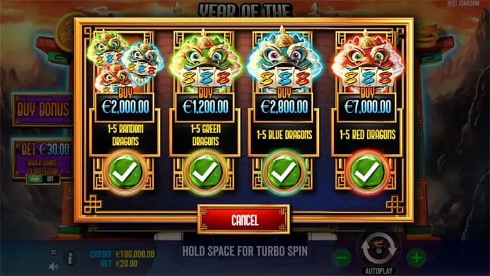 Year of the Dragon King slot bonus buy