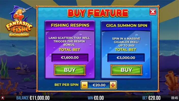 4 Fantastic Fish Gigablox slot bonus buy