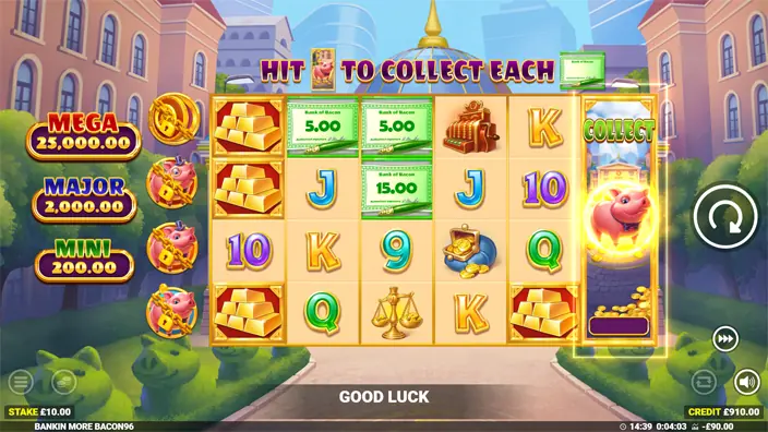 Bankin More Bacon slot feature collect