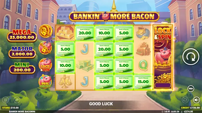 Bankin More Bacon slot feature lock spin