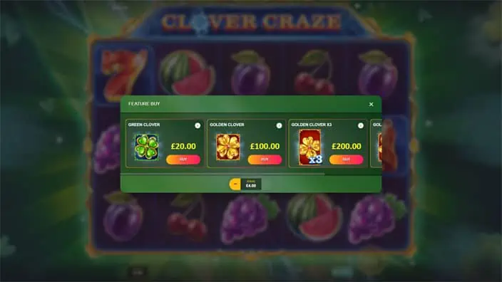 Clover Craze slot bonus buy