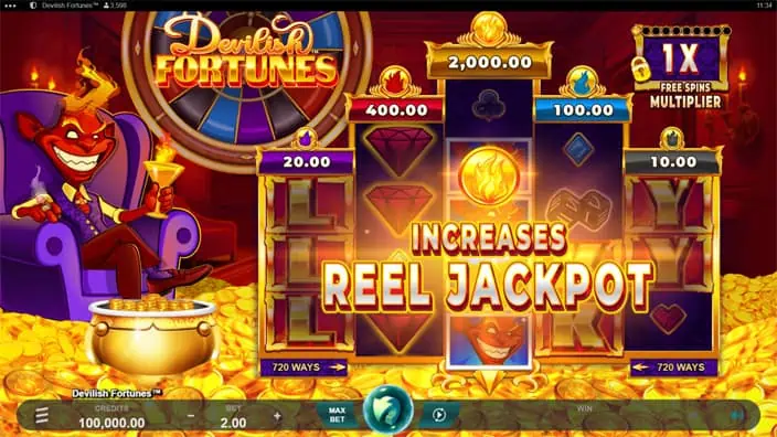 Devilish Fortunes slot feature increse reel jackpot