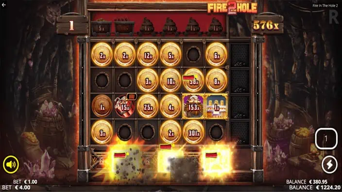 Fire in the Hole 2 slot feature collect chests