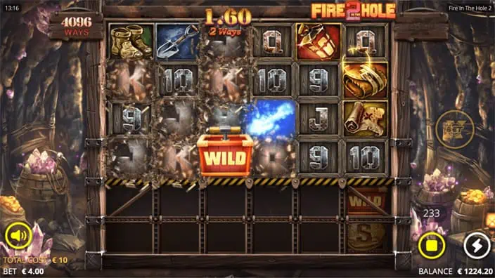 Fire in the Hole 2 slot feature wild mining