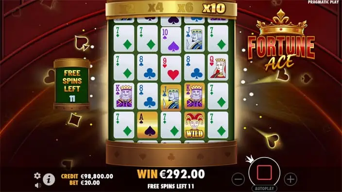 Fortune Ace slot feature gold symbols