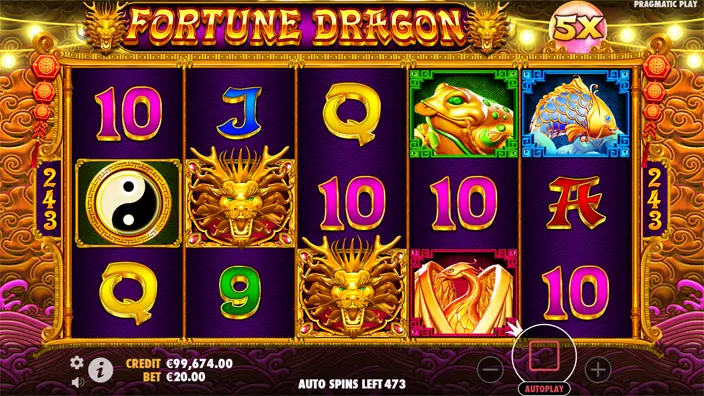 Fortune Dragon slot feature wild multiplier