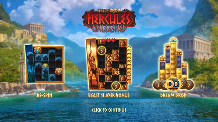 Hercules Unleashed Dream Drop slot features