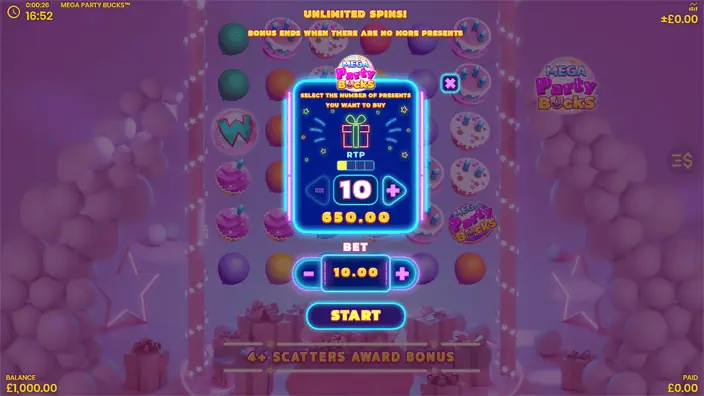 Mega Party Bucks slot bonus buy