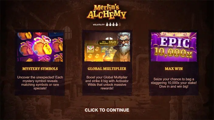 Merlins Alchemy slot features 1
