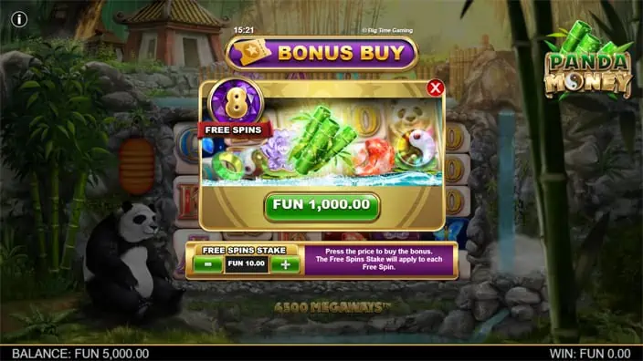 Panda Money slot bonus buy