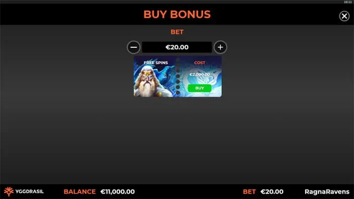 Ragnaravens WildEnergy slot bonus buy