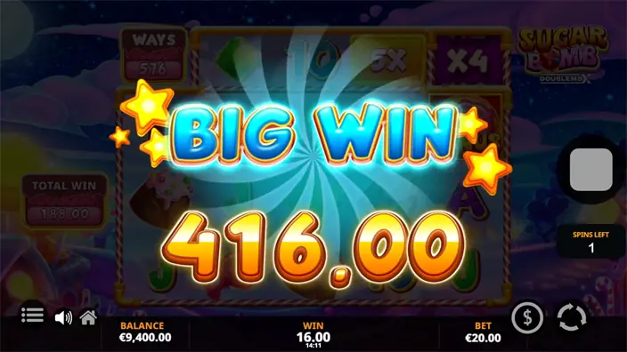 Sugar Bomb DoubleMax slot big win
