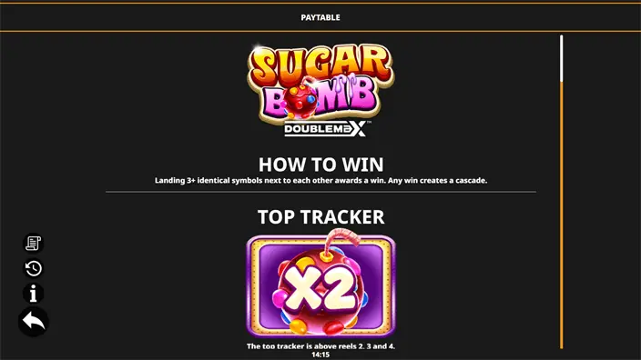 Sugar Bomb DoubleMax slot paytable