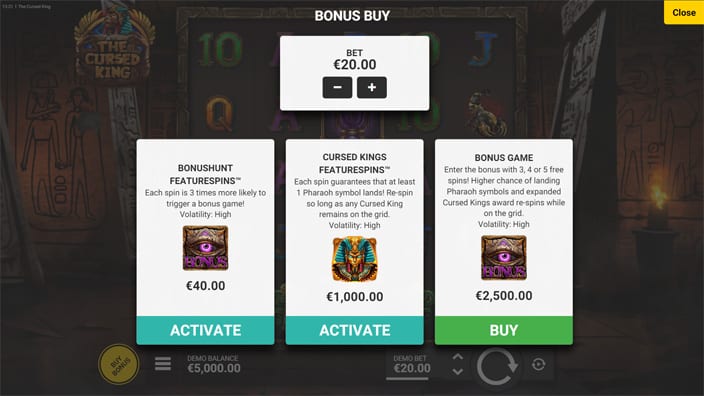 The Cursed King slot bonus buy