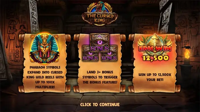 The Cursed King slot features