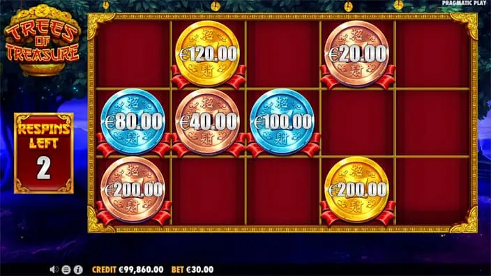 Trees of Treasure slot feature money respin