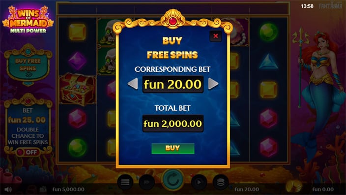 Wins of Mermaid MultiPower slot bonus buy