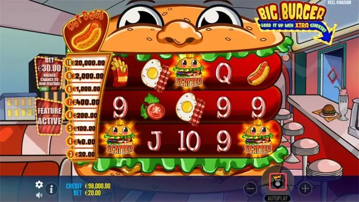 Big Burger Load it up with Xtra Cheese slot free spins