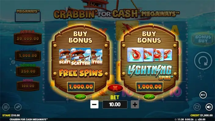 Crabbin for Cash Megaways slot bonus buy