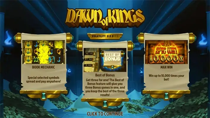 Dawn of Kings slot features