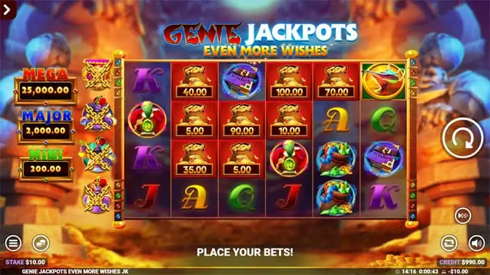 Genie Jackpots Even More Wishes slot feature jackpots