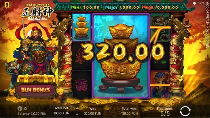 God of Wealth Hold and Win slot big win