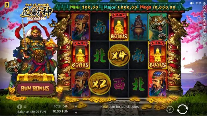 God of Wealth Hold and Win slot free spins