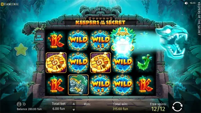 Keepers of the Secret slot feature sticky wilds