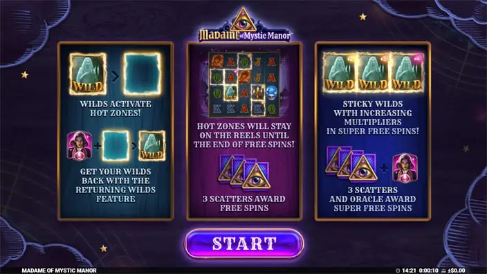 Madame of Mystic Manor slot features