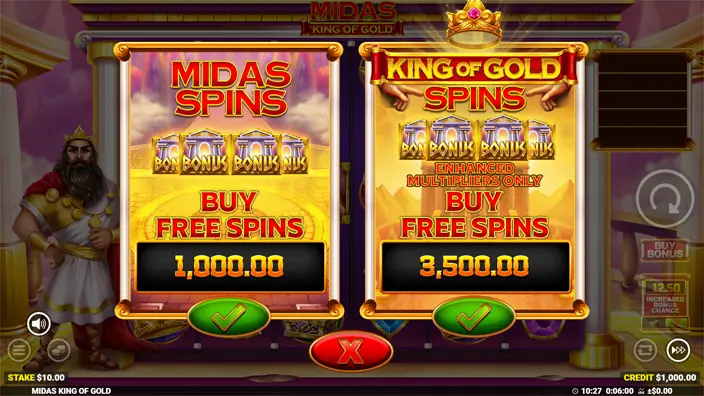 Midas King of Gold slot bonus buy
