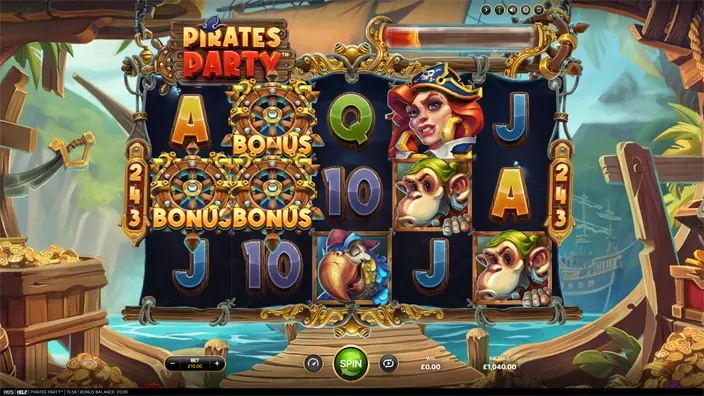 Pirates Party slot feature progress bar