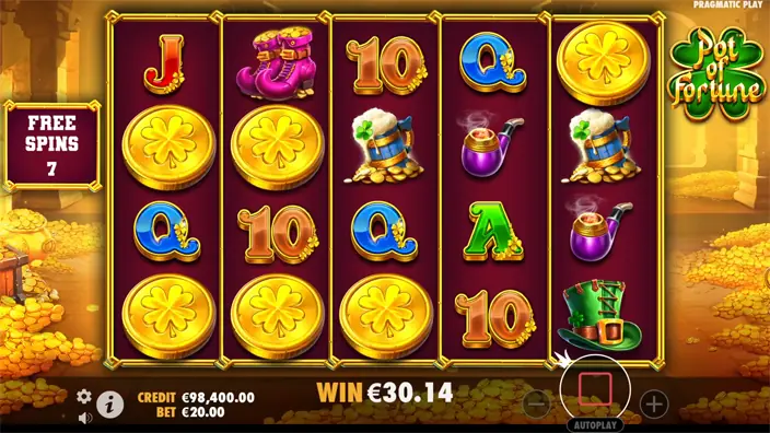 Pot of Fortune slot feature sticky wild