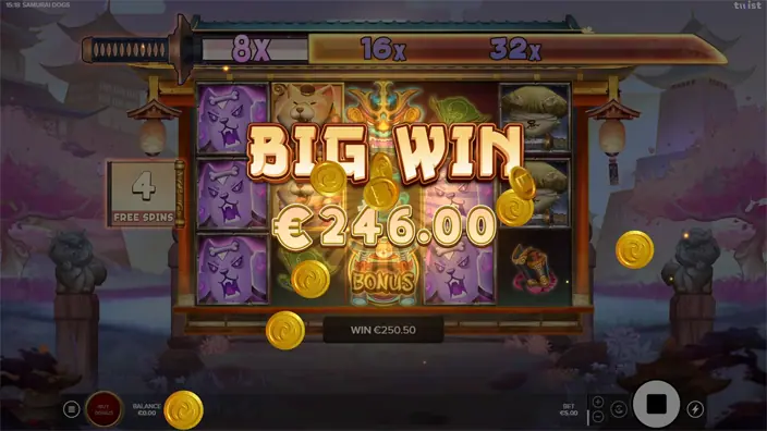 Samurai Dogs slot big win 1