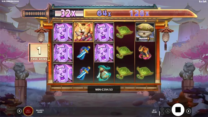 Samurai Dogs slot feature global multiplier 1