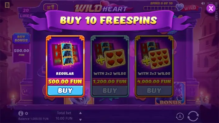 Wild Heart slot bonus buy