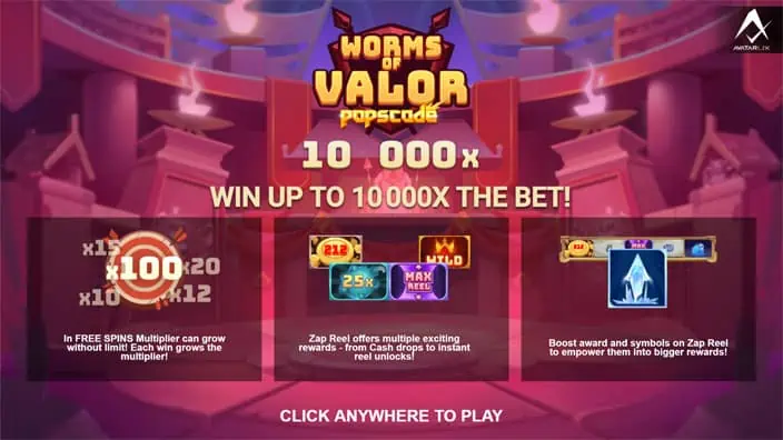 Worms of Valor slot features