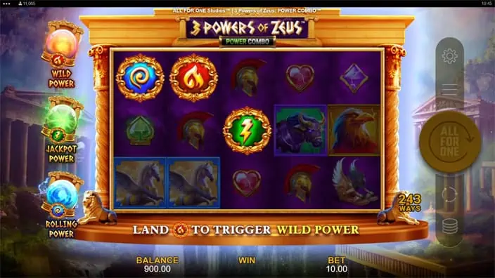 3 Powers of Zeus Power Combo slot free spins