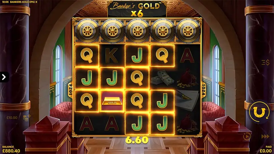 Bankers Gold Epic X slot feature wild
