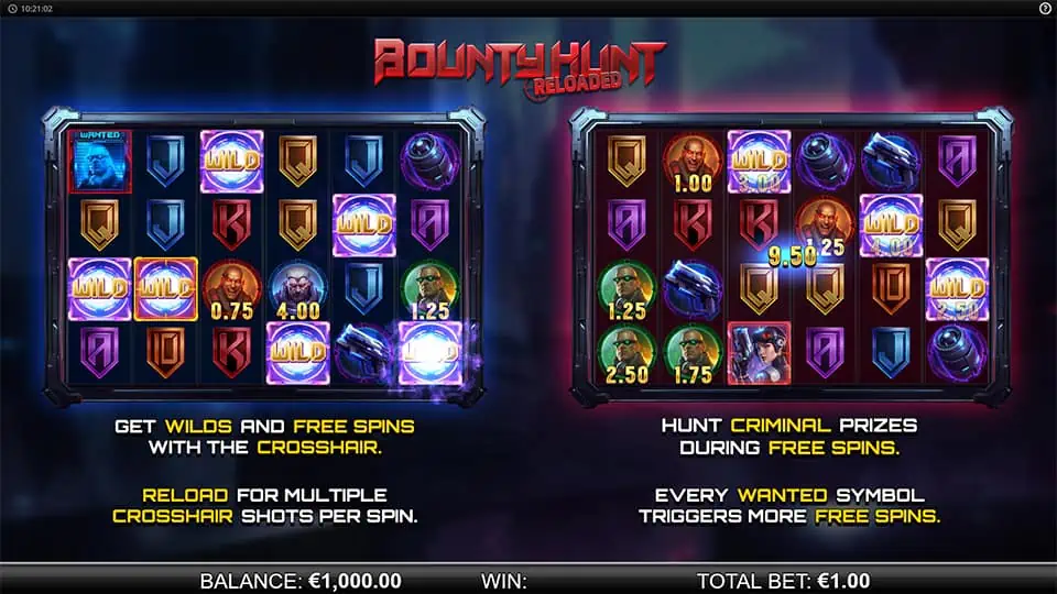 Bounty Hunt Reloaded slot features