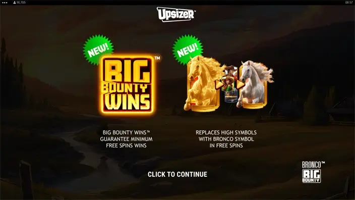 Bronco Big Bounty slot features