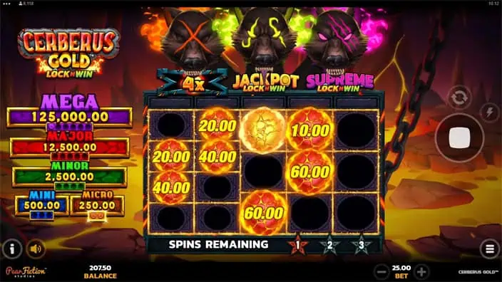 Cerberus Gold slot feature fire ball 1