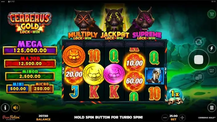 Cerberus Gold slot free spins 1