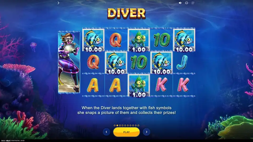 Fishtastic slot feature Diver